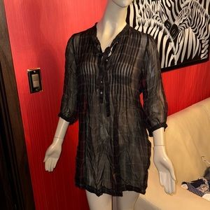 Joie chiffon tartan print long tunic S